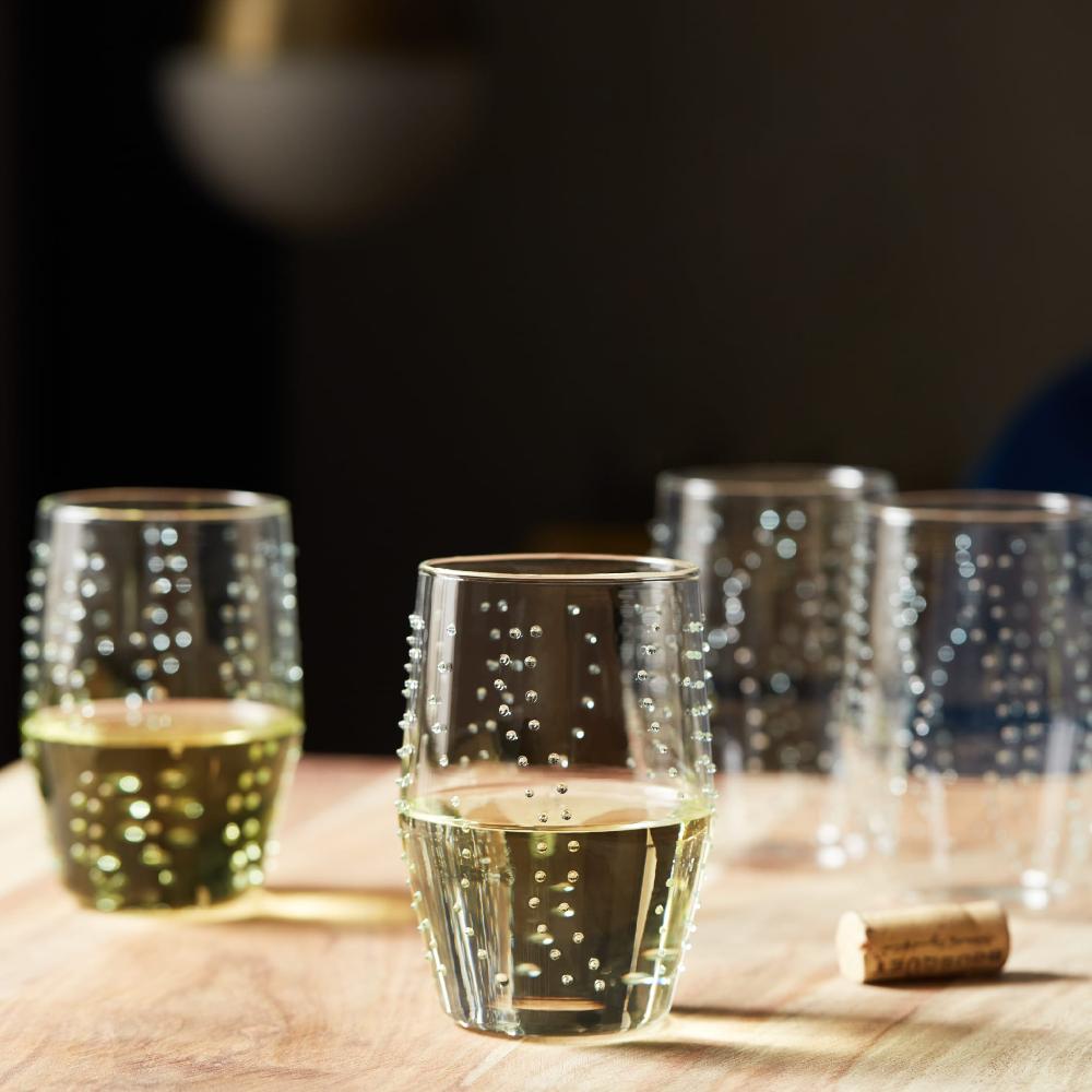 Libbey Libbey Prologue Nymph Handmade Dot Tumbler Glasses Sea Foam Set Of 8