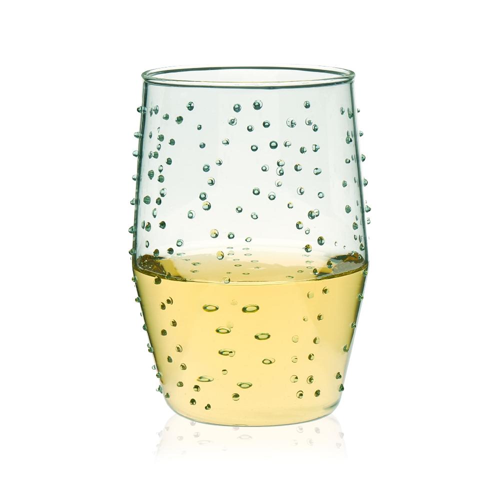 libbey Libbey Prologue Nymph Handmade Dot Tumbler Glasses Sea Foam Set of 8