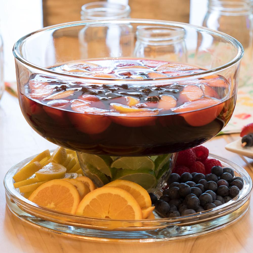 Libbey Libbey Selene 6 In 1 Multiuse Glass Server Punch Bowl Chip And Dip Bowl Cake Stand