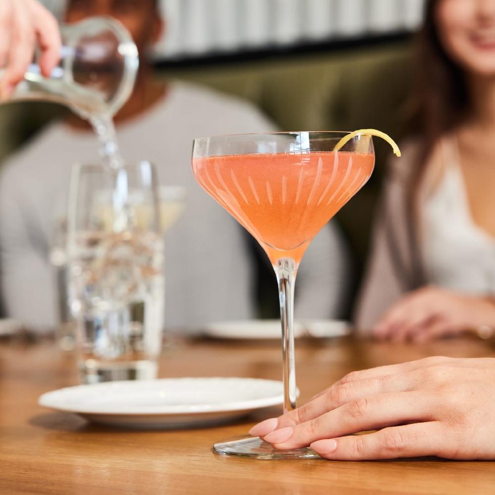 Libbey Libbey Signature Greenwich Diamond Cut Coupe Cocktail Glasses 8 Ounce Set Of 4