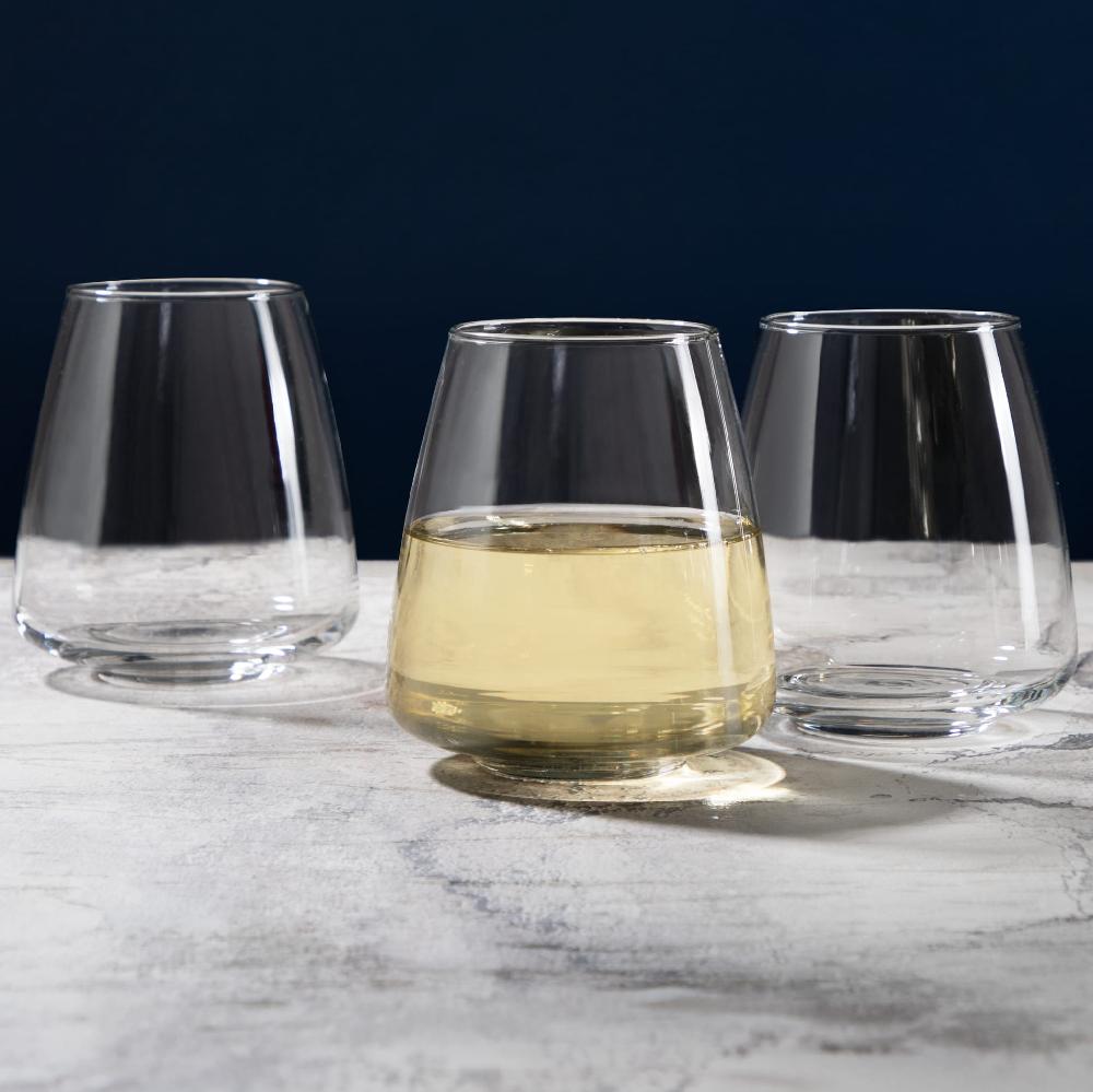 Libbey Libbey Stemless Stackable Tapered All Purpose Wine Glasses 16 Ounce Set Of 6