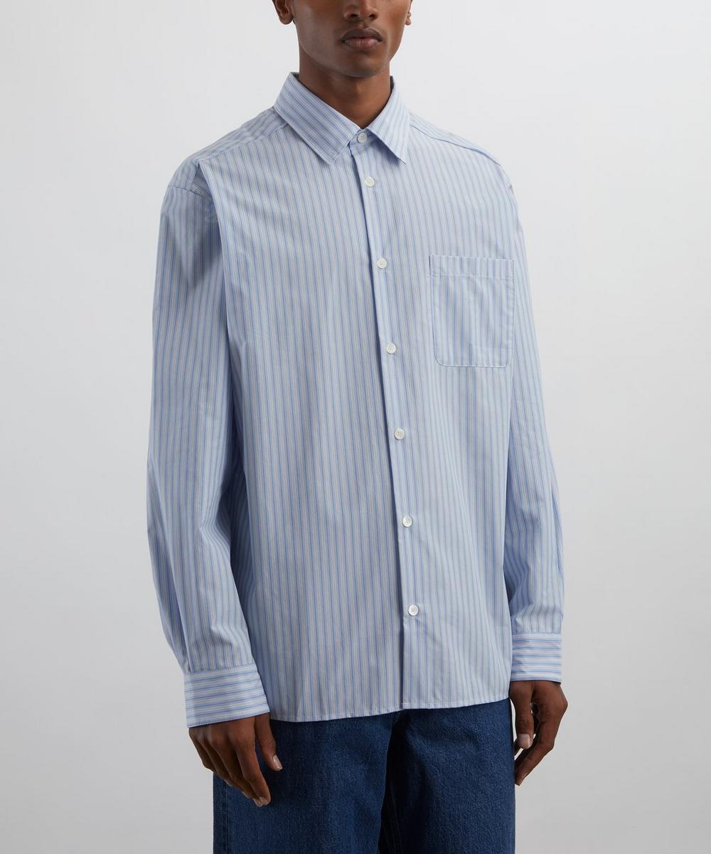 Liberty London A.P.C. Malo Blue Striped Cotton Shirt
