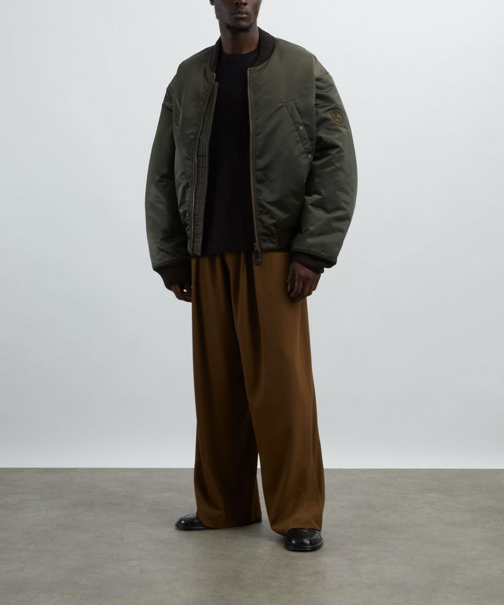 liberty london Acne Studios Brown Loose-Fit Logo Trousers