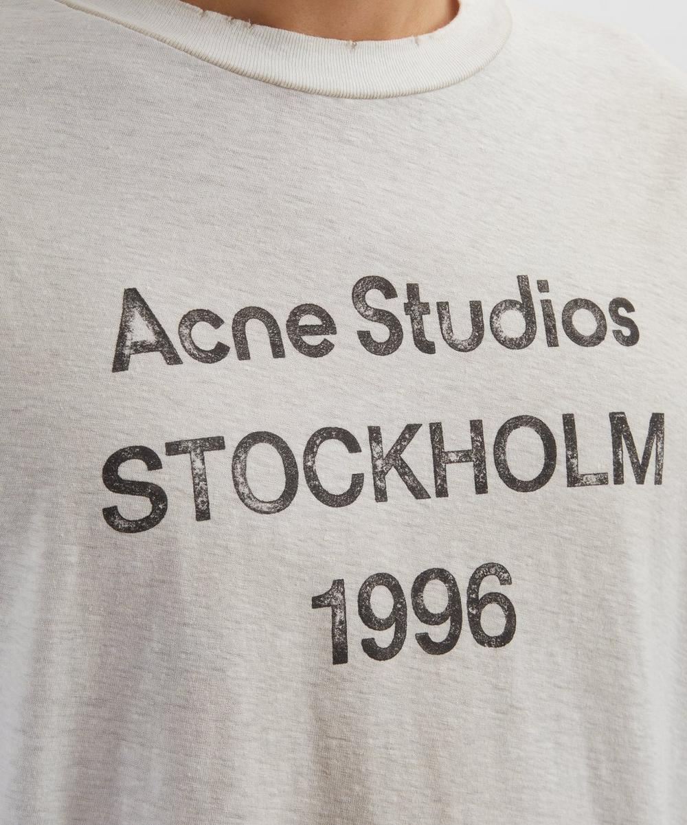 Liberty London Acne Studios Dusty White Relaxed Short-Sleeve Logo T-Shirt