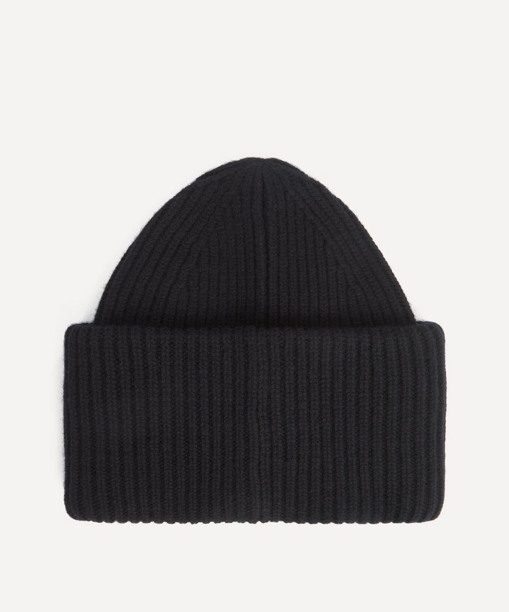 liberty london Acne Studios Large Face Logo Ribbed Beanie Hat