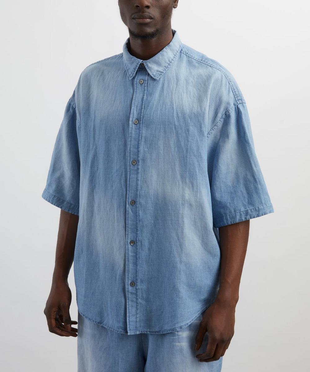 Liberty London Acne Studios Logo Stamp Denim Button-Up Shirt