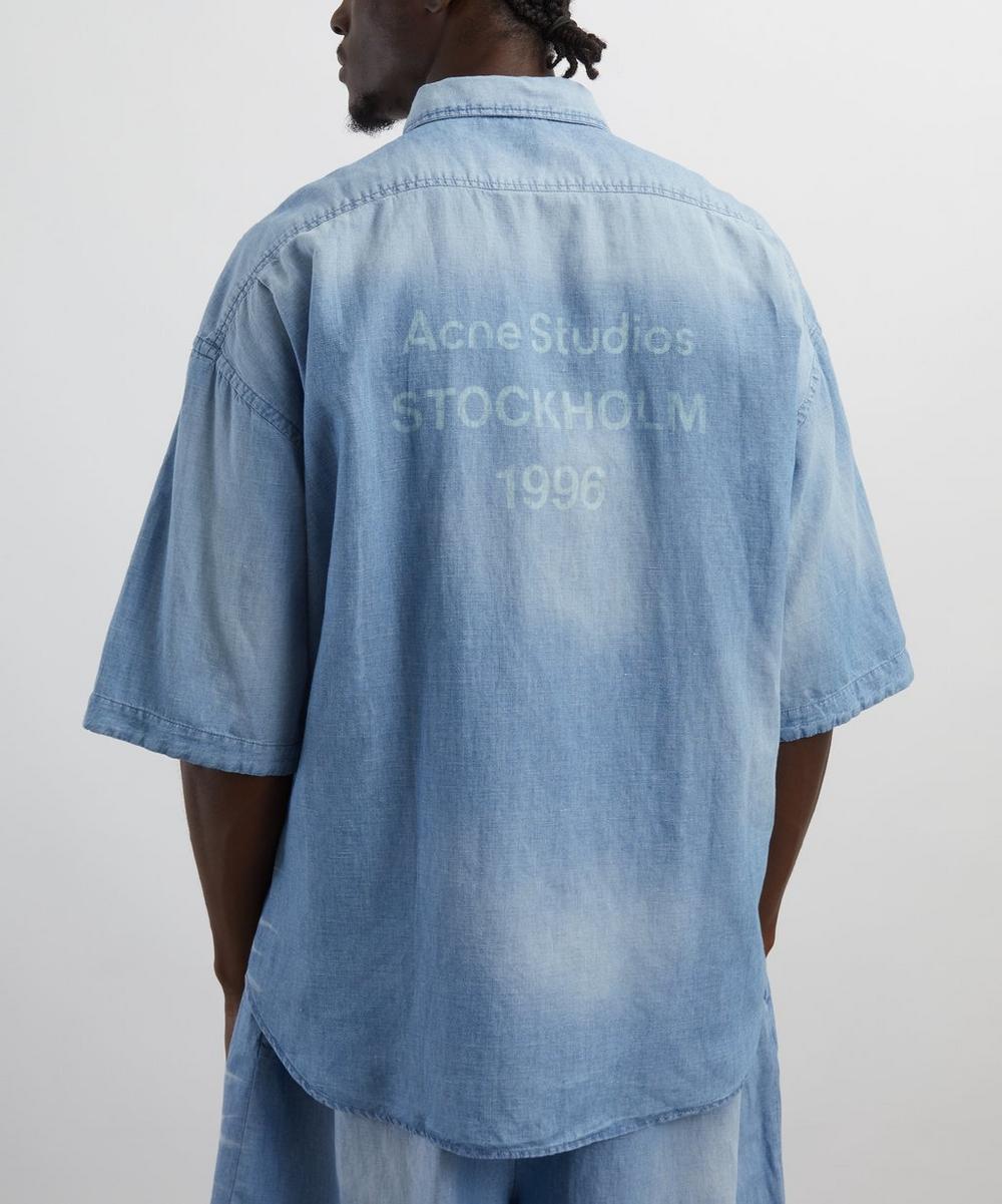 Liberty London Acne Studios Logo Stamp Denim Button-Up Shirt