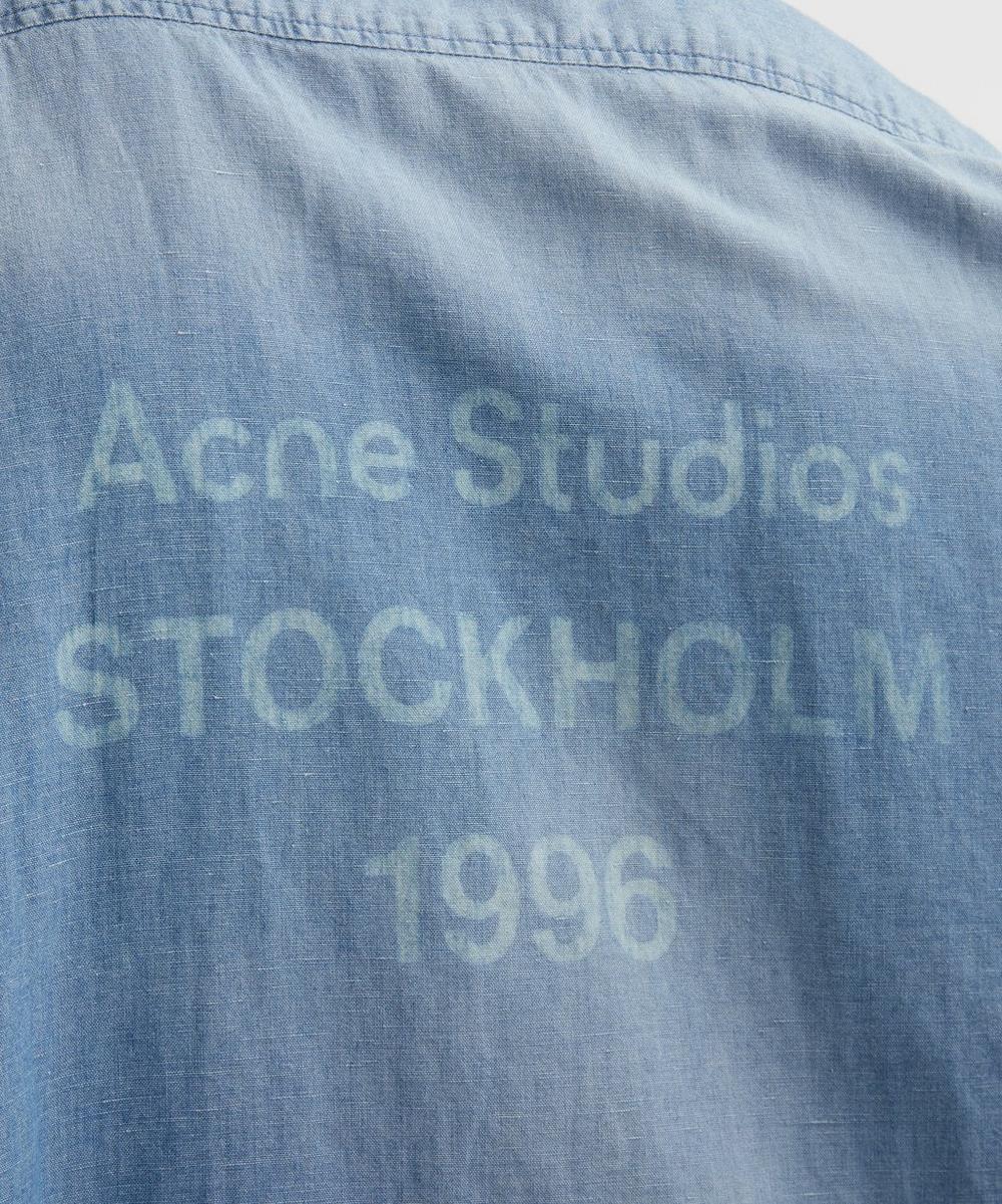 Liberty London Acne Studios Logo Stamp Denim Button-Up Shirt