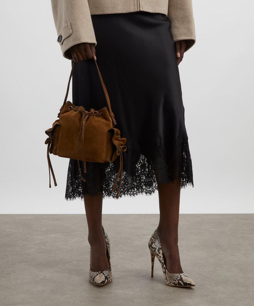 liberty london Acne Studios Multi-Pocket Mini Suede Bucket Bag