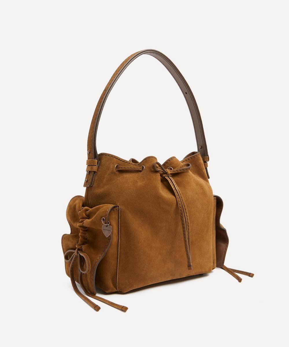 Liberty London Acne Studios Multi-Pocket Suede Bucket Bag