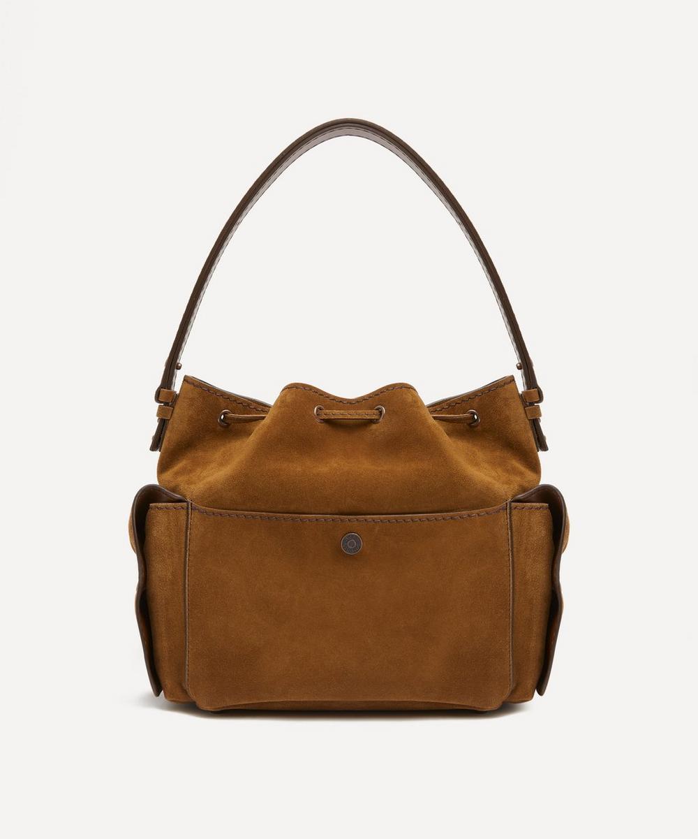 Liberty London Acne Studios Multi-Pocket Suede Bucket Bag