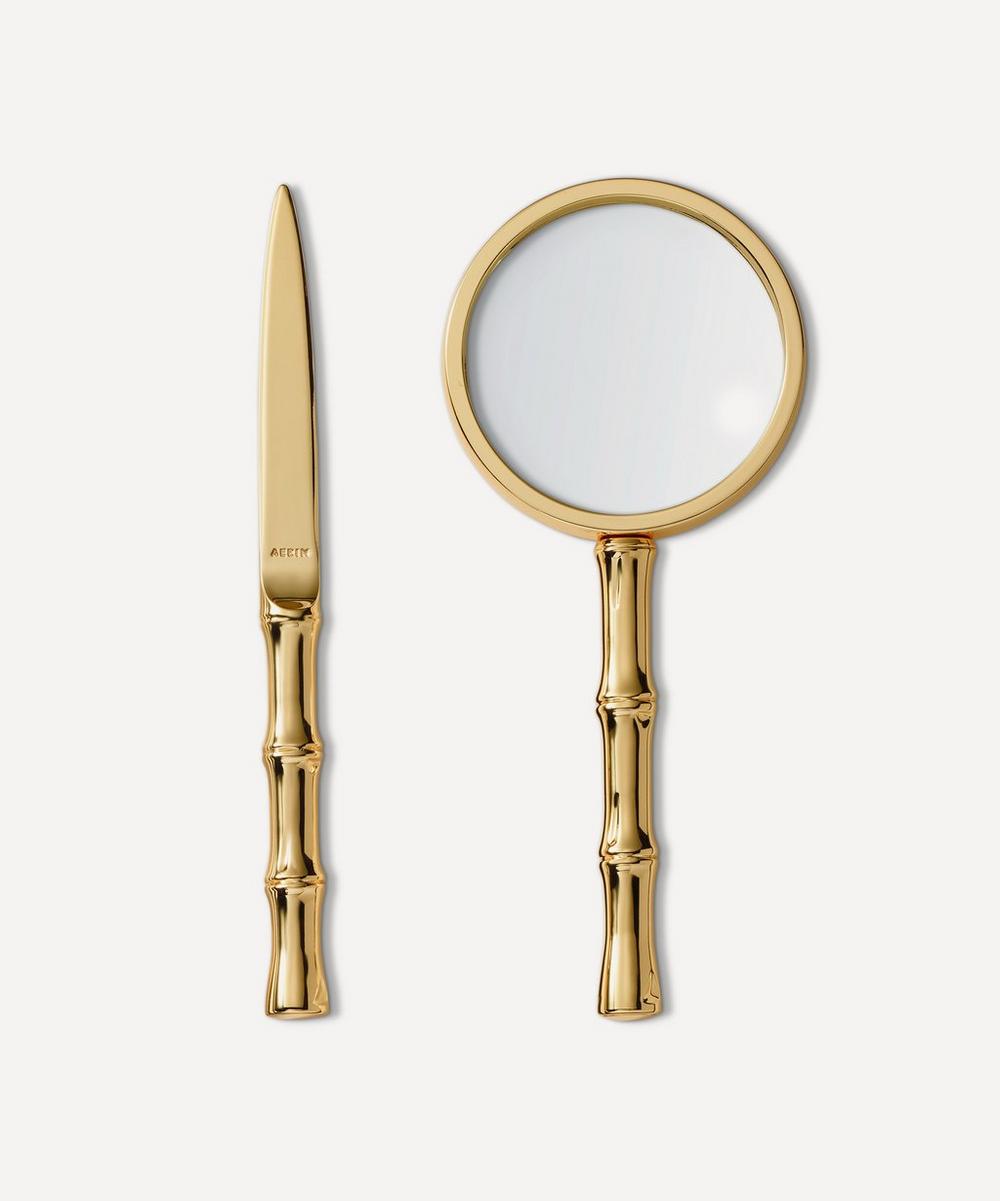 liberty london AERIN Ava Bamboo Magnifying Glass and Letter Opener