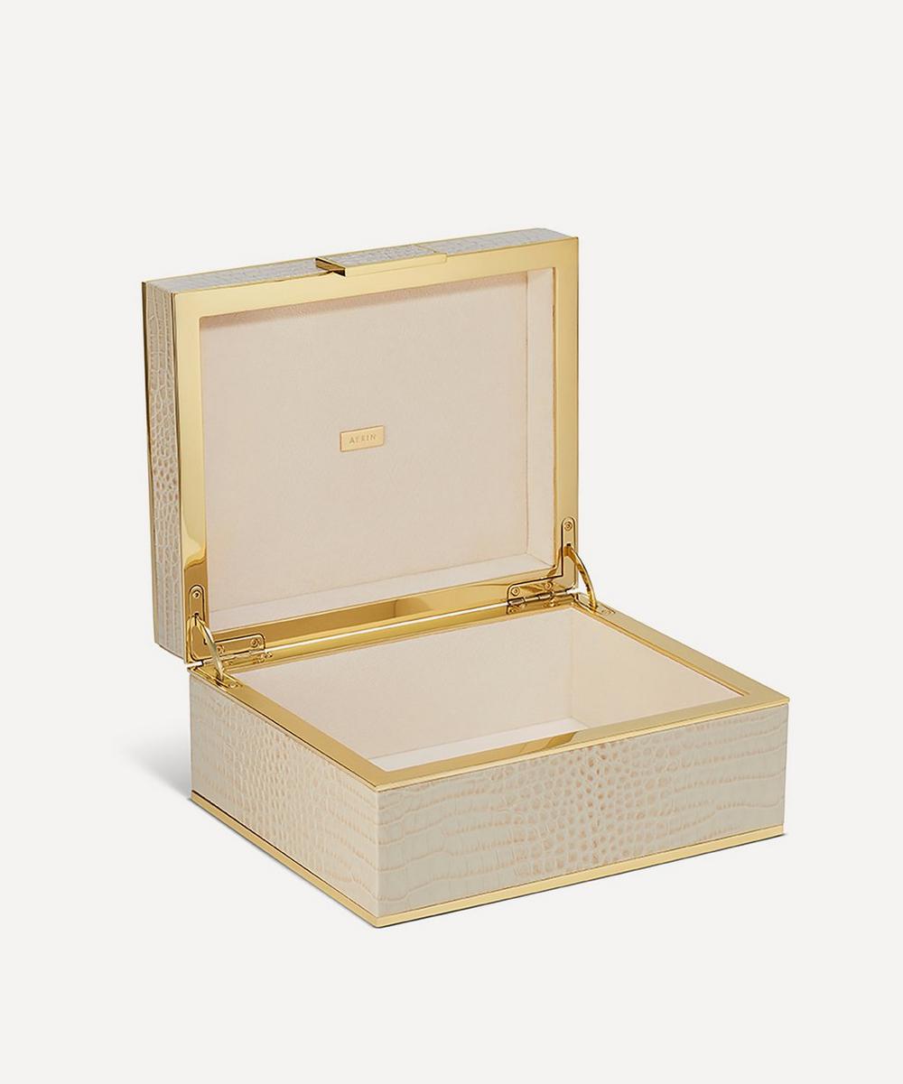 liberty london AERIN Classic Croc-Embossed Leather Jewellery Box