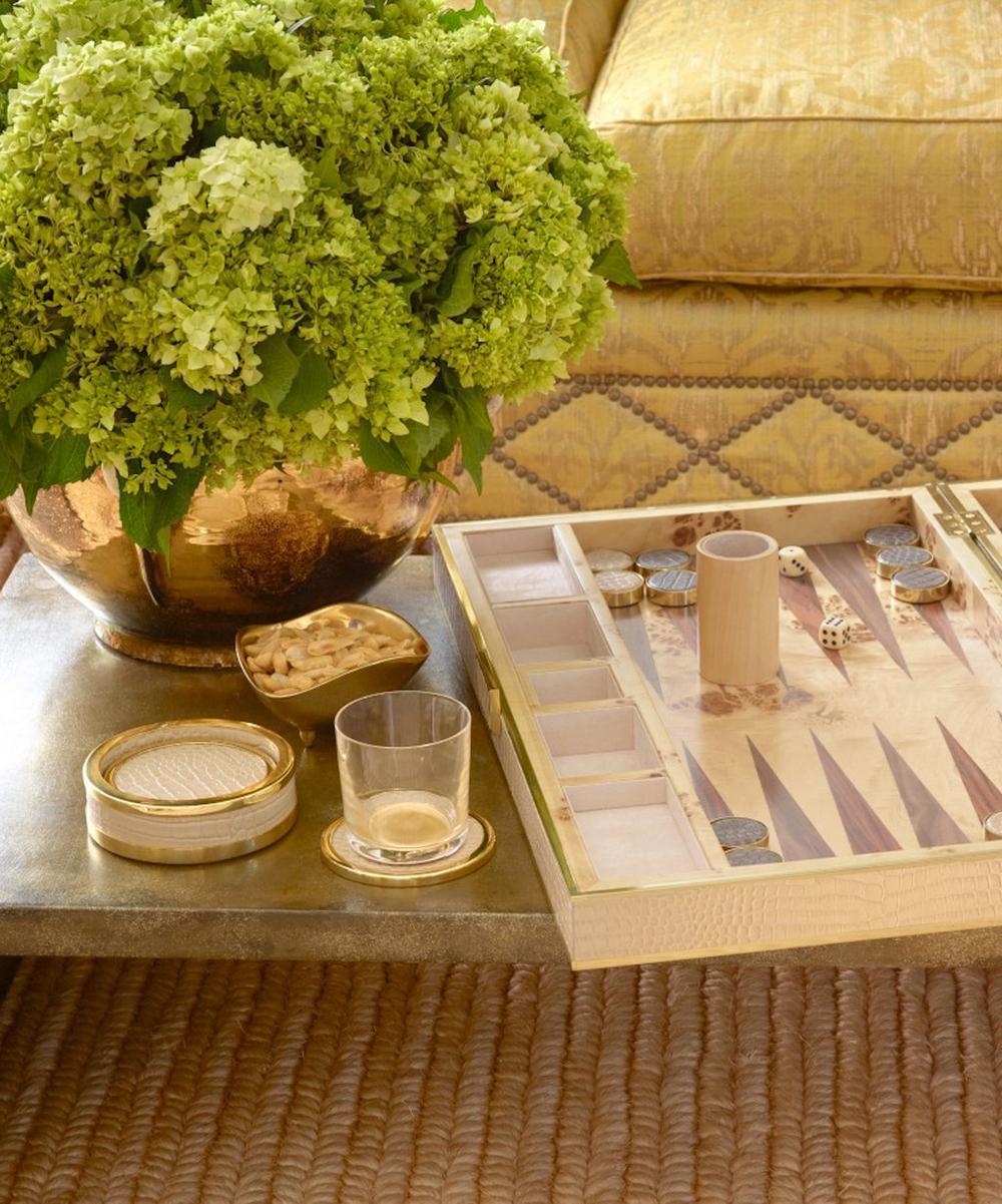 Liberty London AERIN Croc-Embossed Leather Coasters Set Of Four