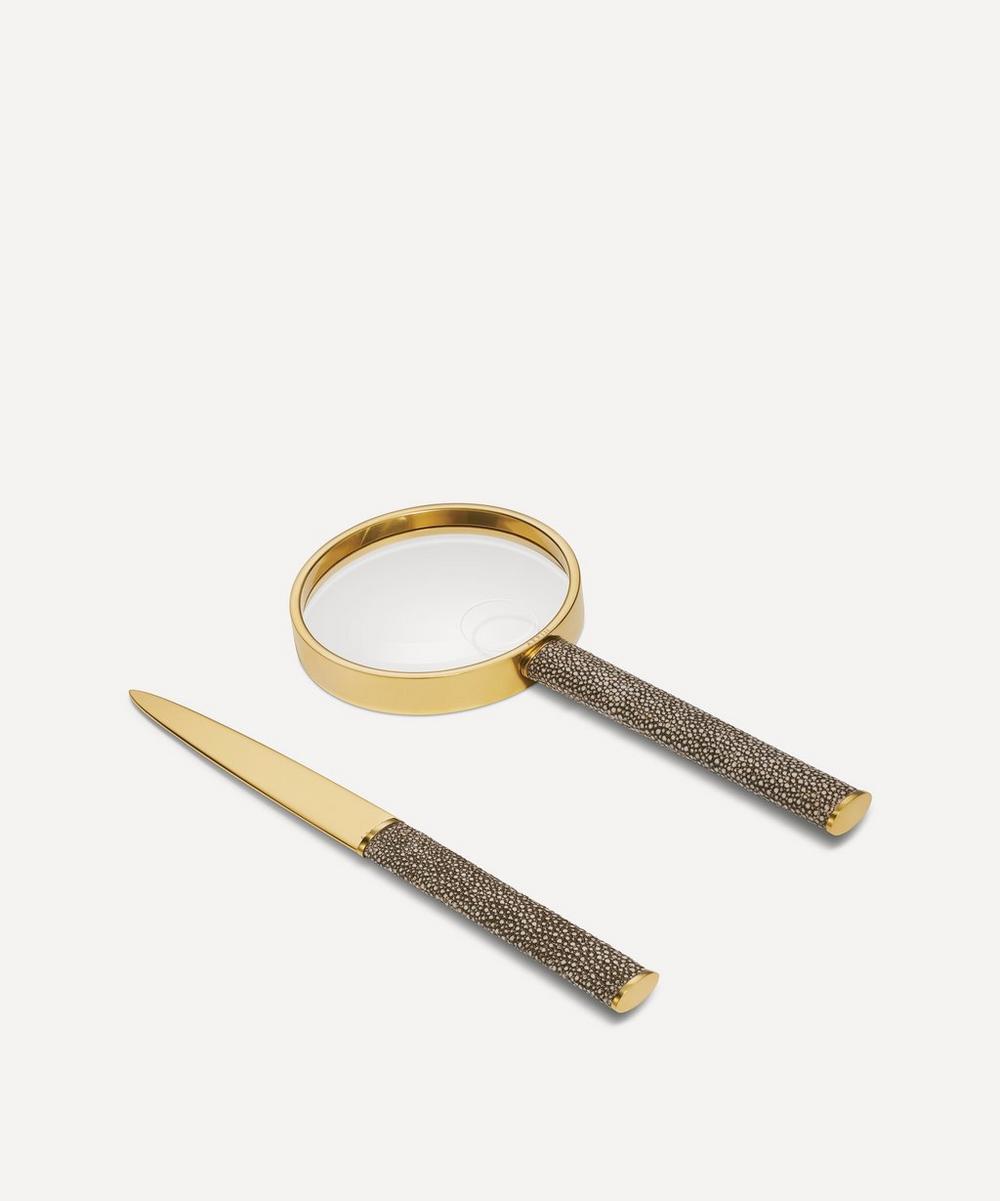 liberty london AERIN Shagreen Magnifying Glass and Letter Opener Set
