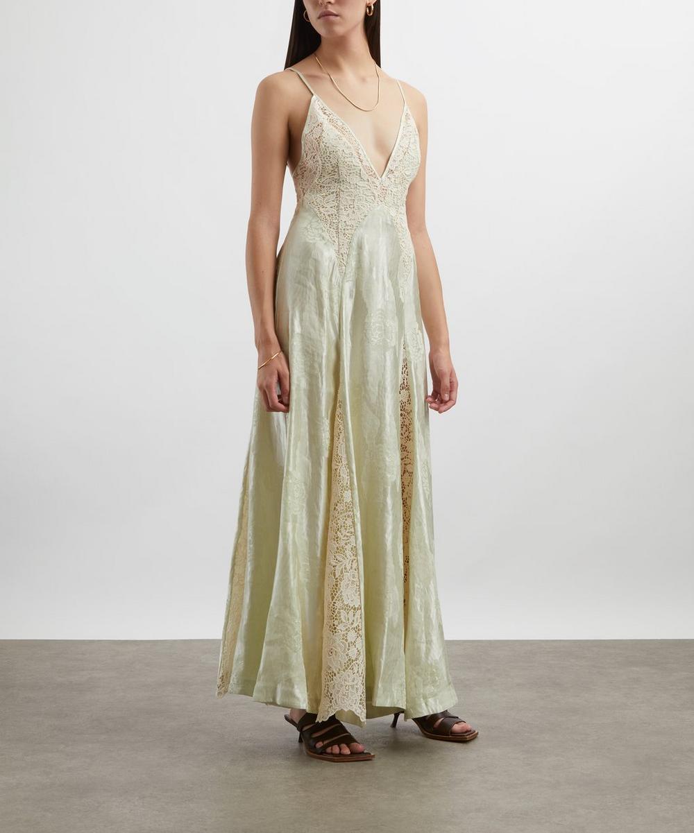 Liberty London ALÉMAIS Apollonia Pistachio Slip Dress