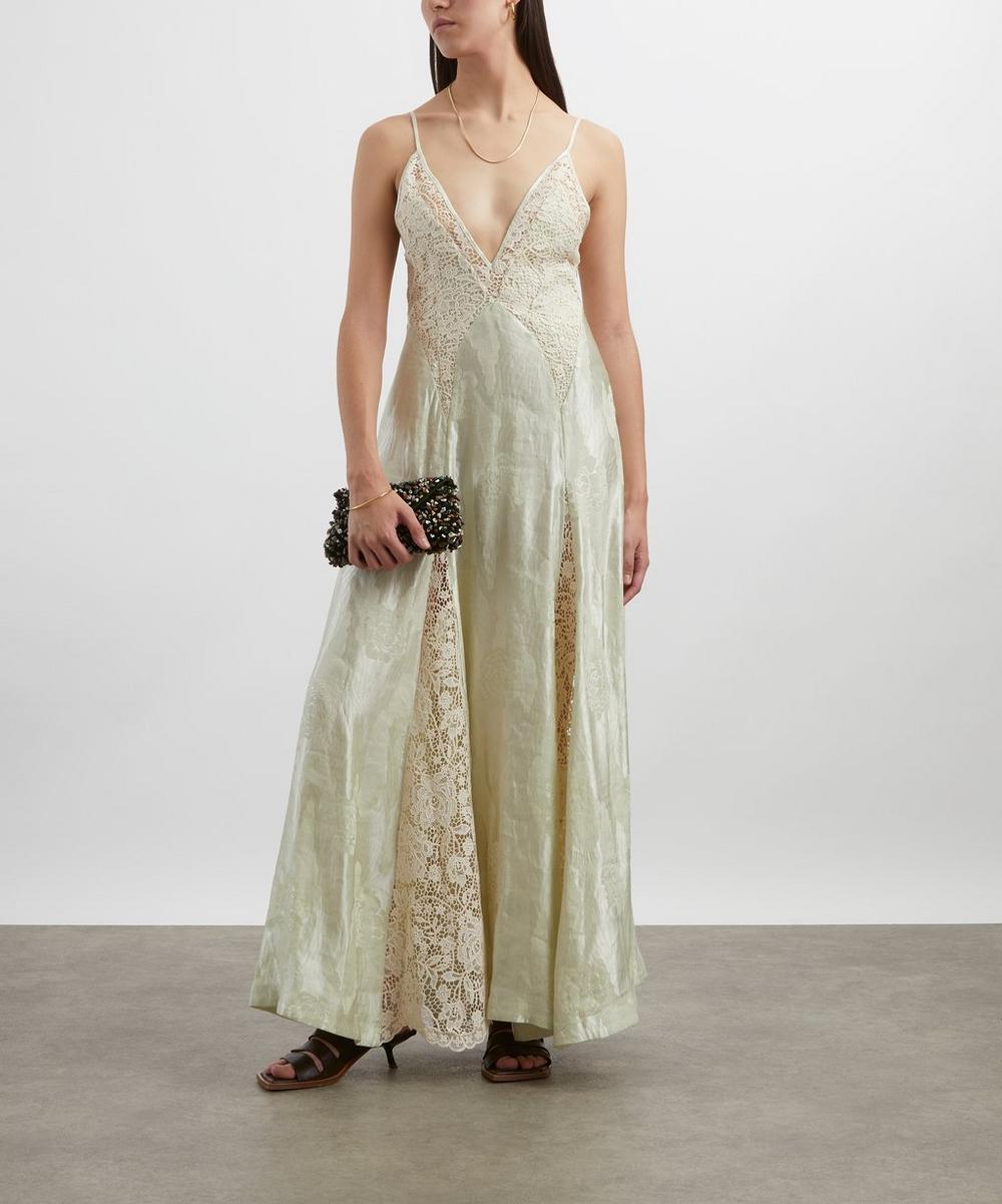 liberty london ALÉMAIS Apollonia Pistachio Slip Dress