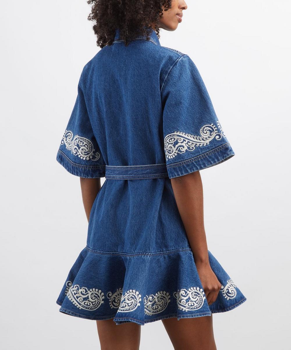 Liberty London ALÉMAIS Jacones Embroidered Denim Mini Dress