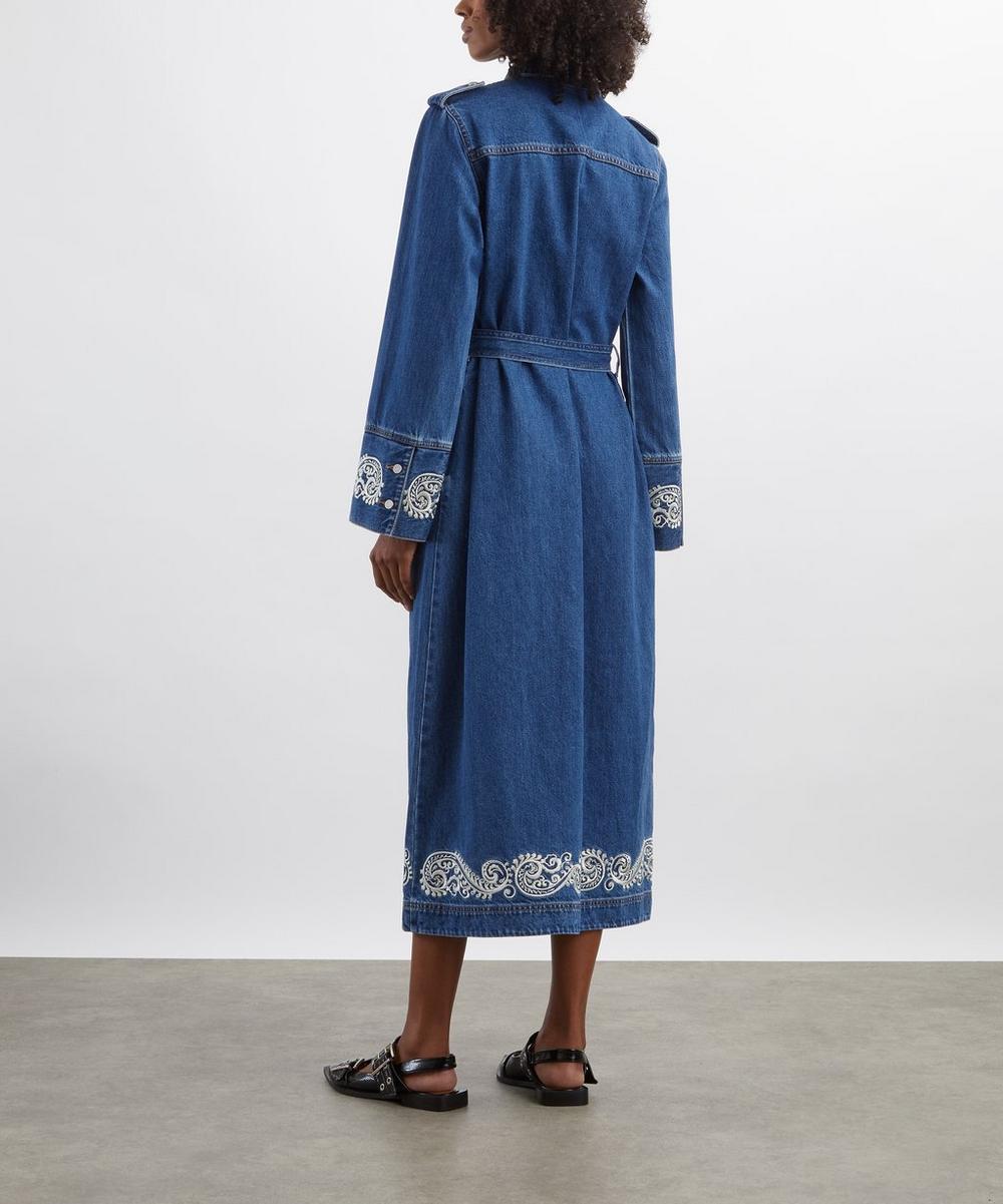 Liberty London ALÉMAIS Jacones Embroidered Denim Shirt Dress
