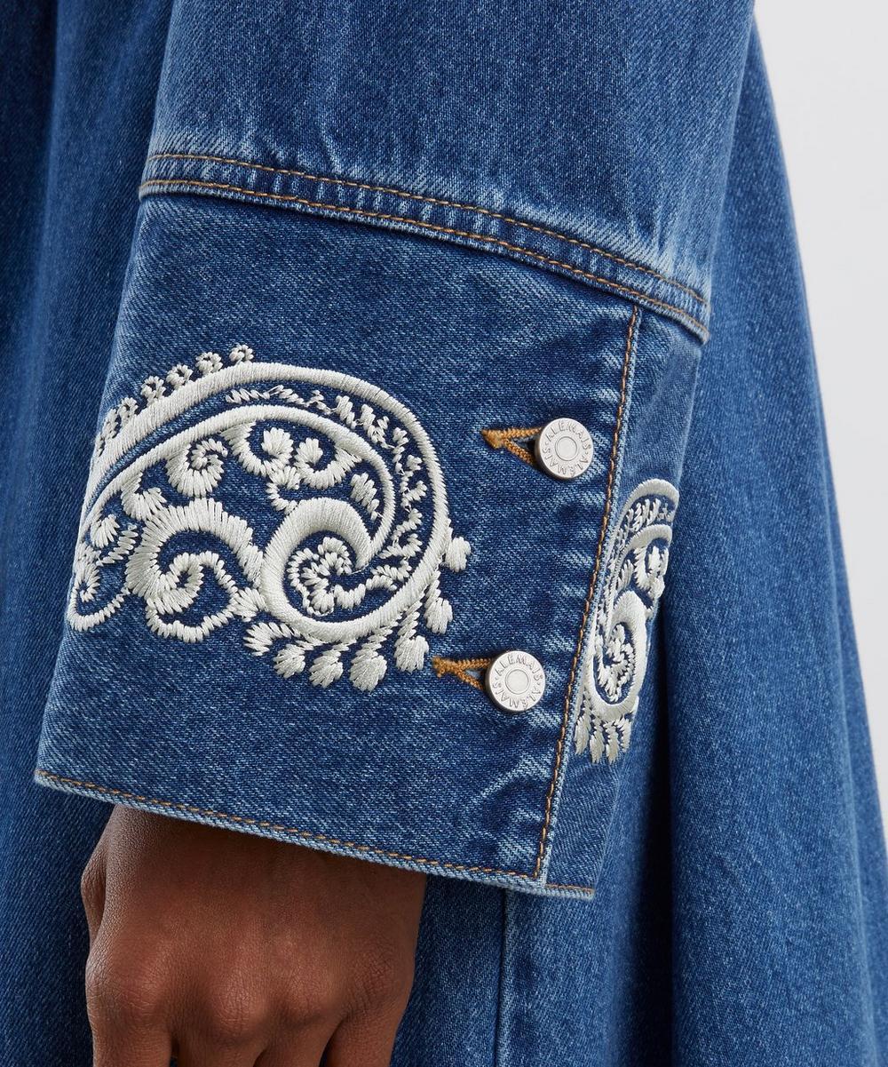 Liberty London ALÉMAIS Jacones Embroidered Denim Shirt Dress