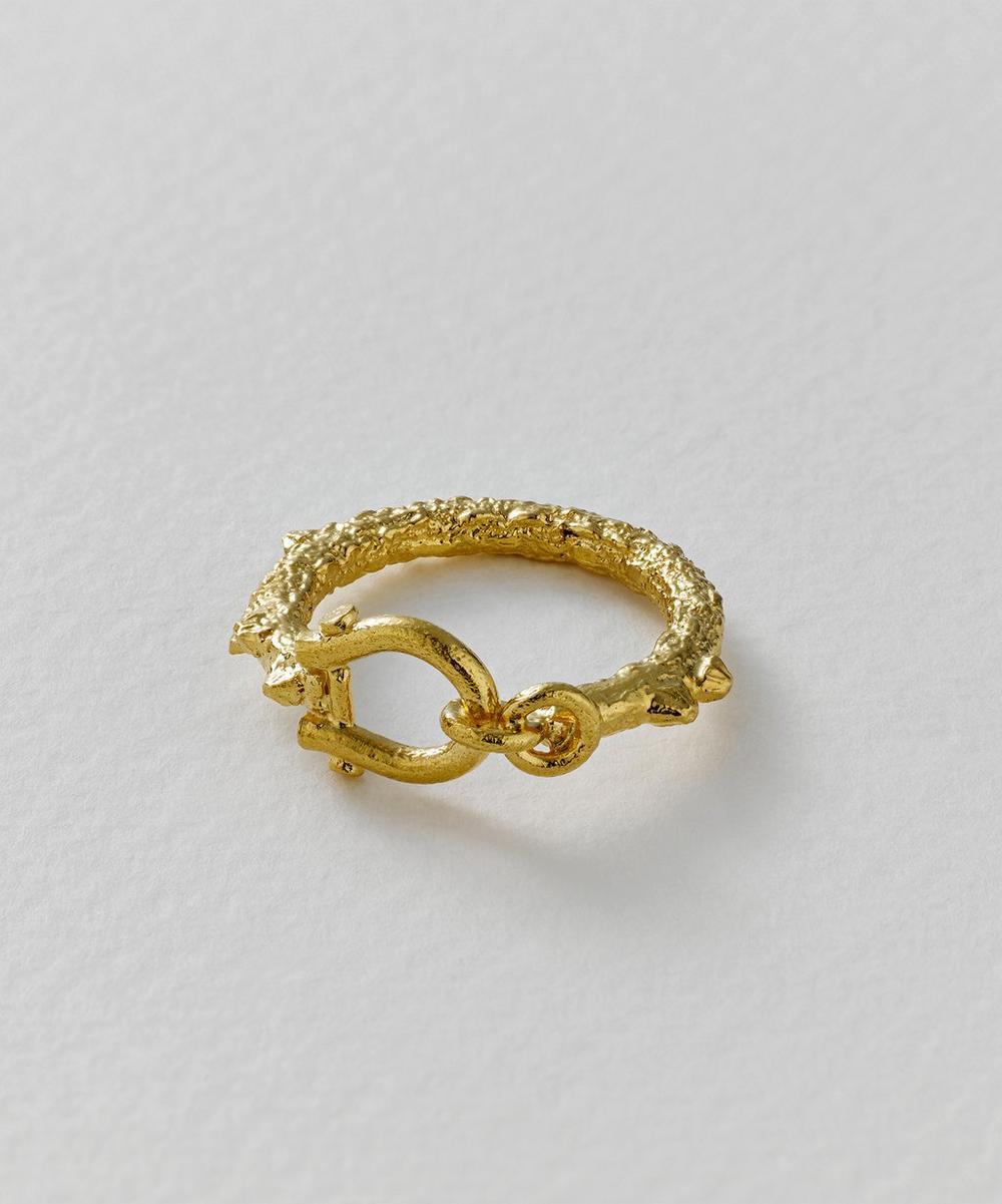 Liberty London Alex Monroe 22ct Gold-Plated Aged Boatyard Link Ring