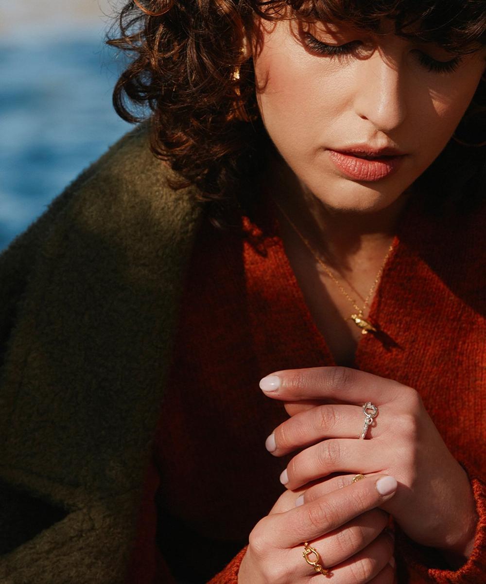 liberty london Alex Monroe 22ct Gold-Plated Aged Boatyard Link Ring