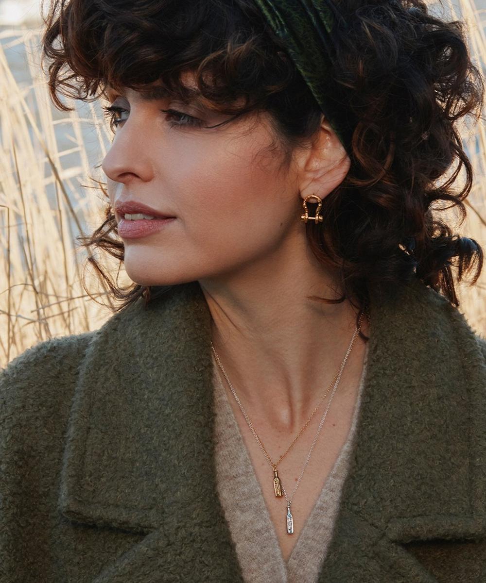 liberty london Alex Monroe 22ct Gold-Plated Aged Boatyard Link Stud Earrings