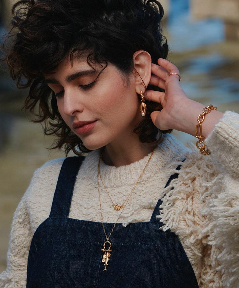 liberty london Alex Monroe 22ct Gold-Plated Heavy Chain Boatyard Link Bracelet