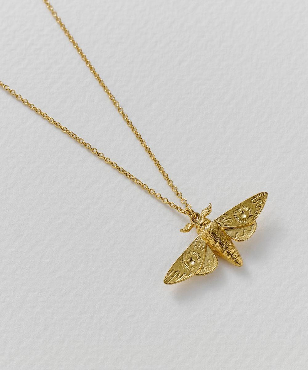Liberty London Alex Monroe 22ct Gold-Plated Moth Pendant Necklace