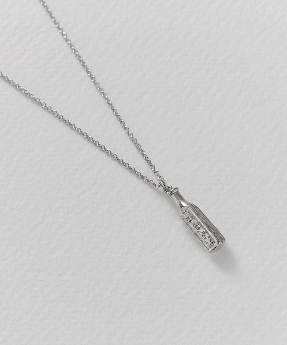 Liberty London Alex Monroe Sterling Silver 'Not To Be Taken' Poison Bottle Necklace