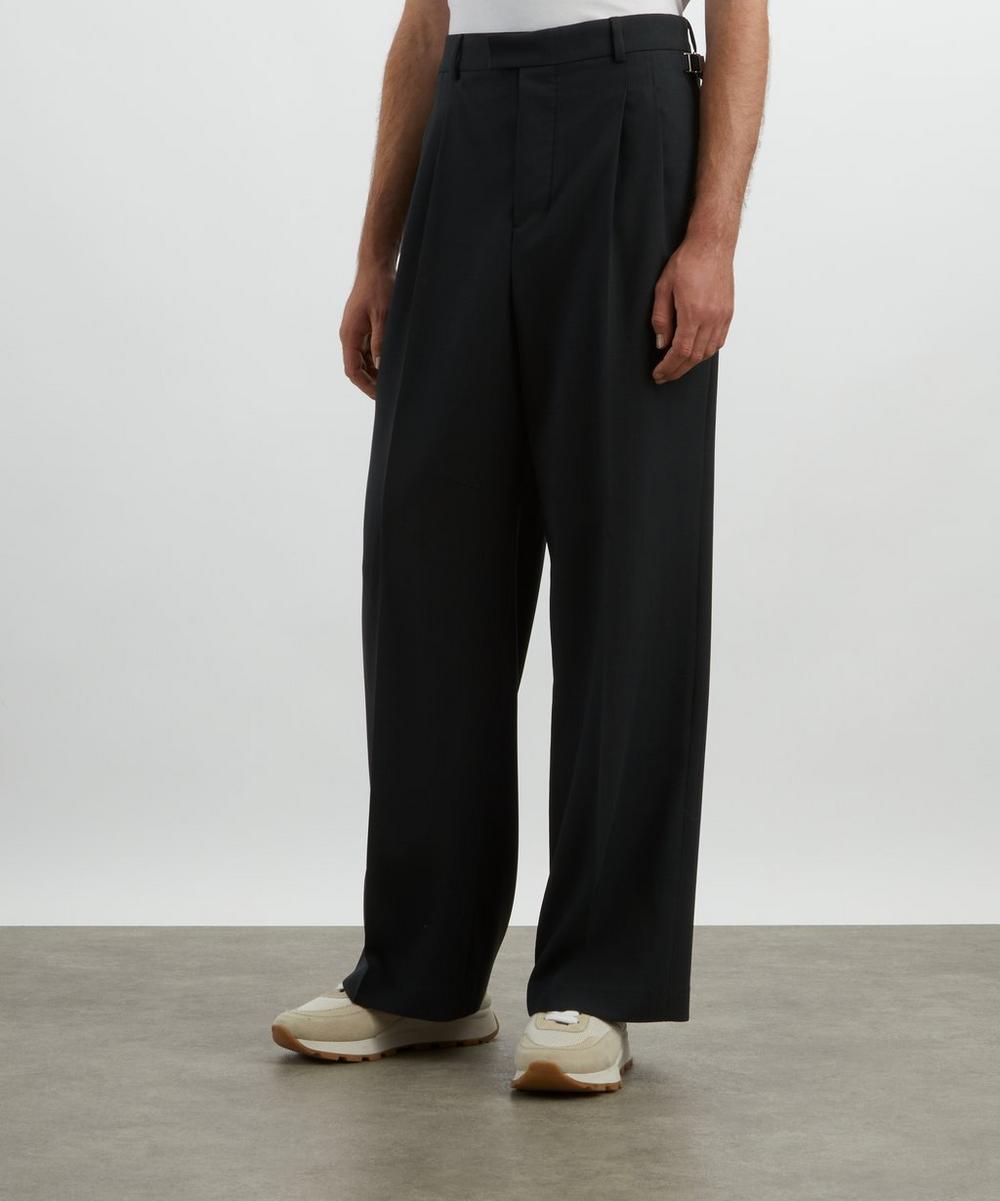 Liberty London Ami Black Wool Low-Waist Wide Trousers