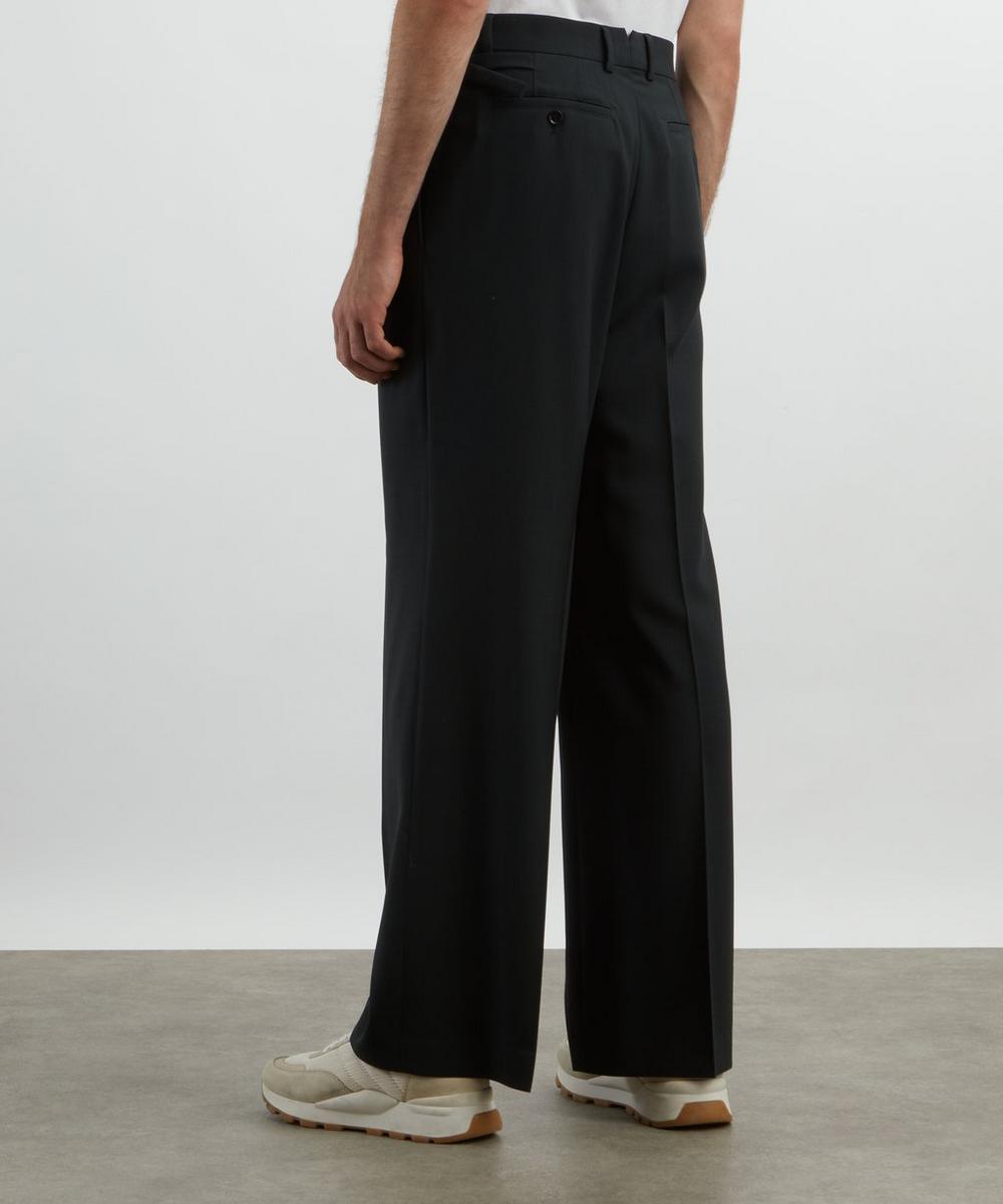 Liberty London Ami Black Wool Low-Waist Wide Trousers