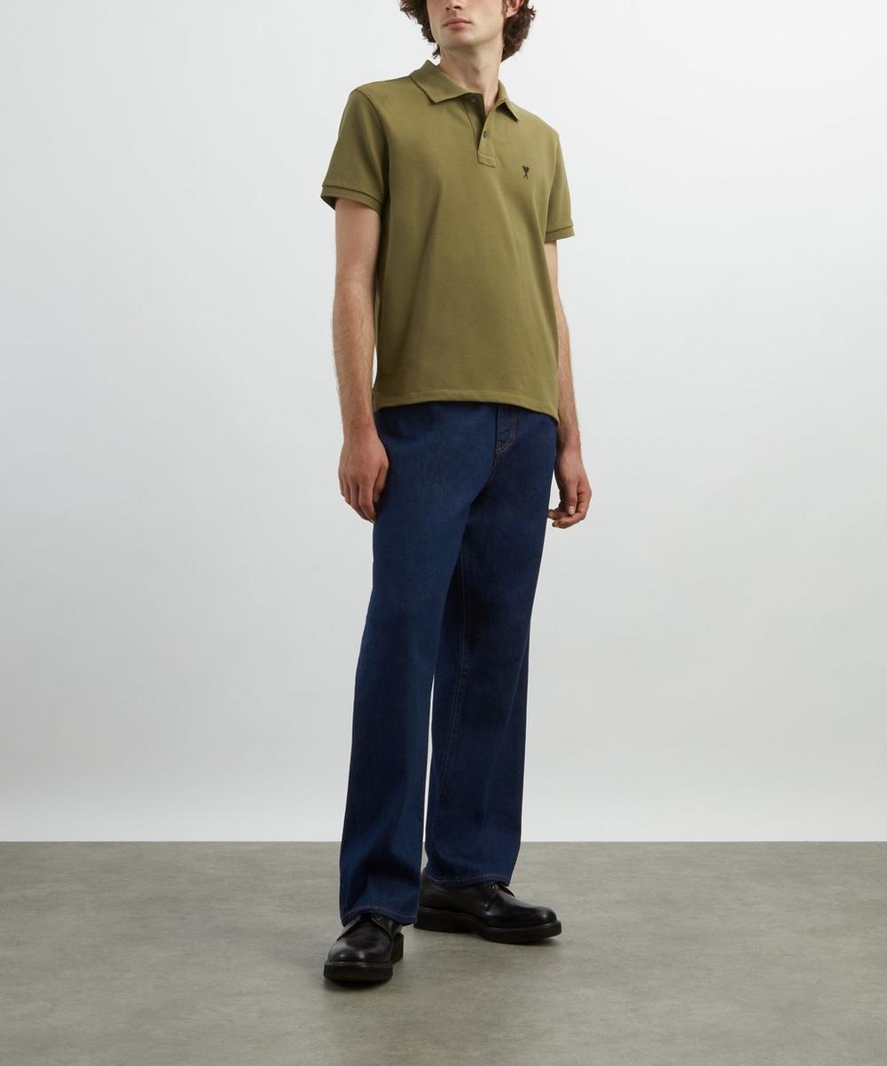 liberty london Ami Bronze Ami de Coeur Cotton Pique Polo Shirt