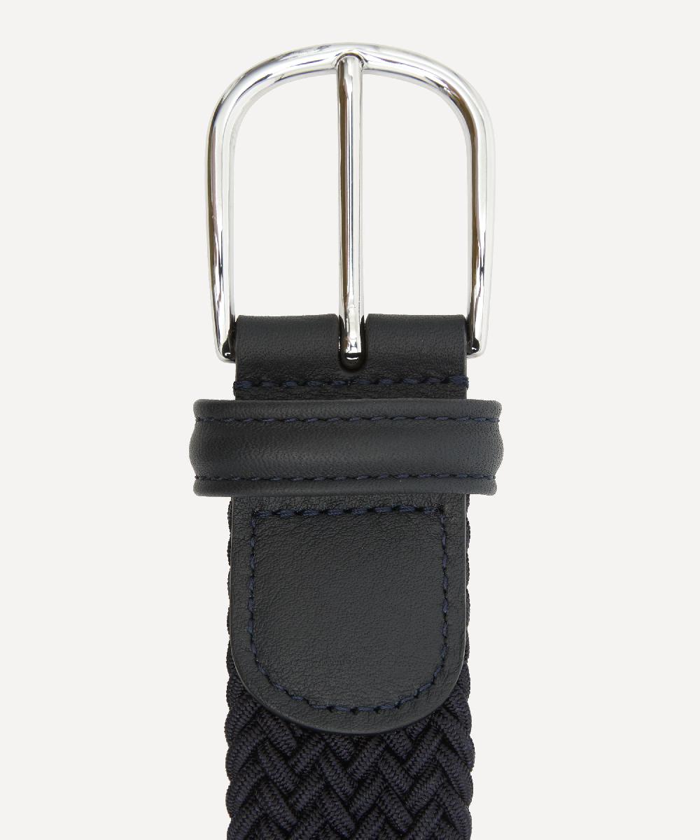 liberty london Anderson's Leather Trimmed Woven-Stretch Belt
