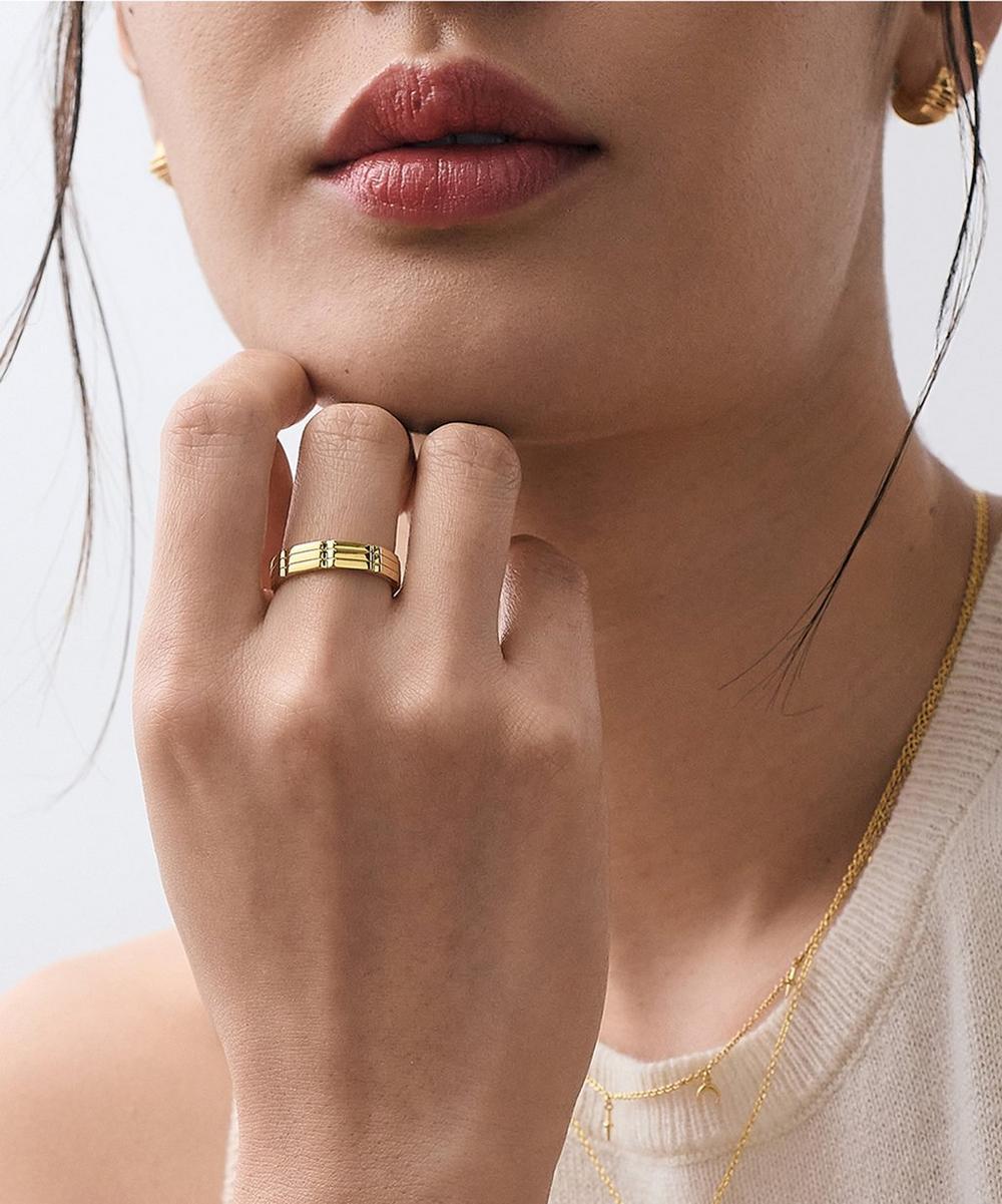 liberty london Astley Clarke 18ct Gold Plated Vermeil Silver Aubar Bold Ring