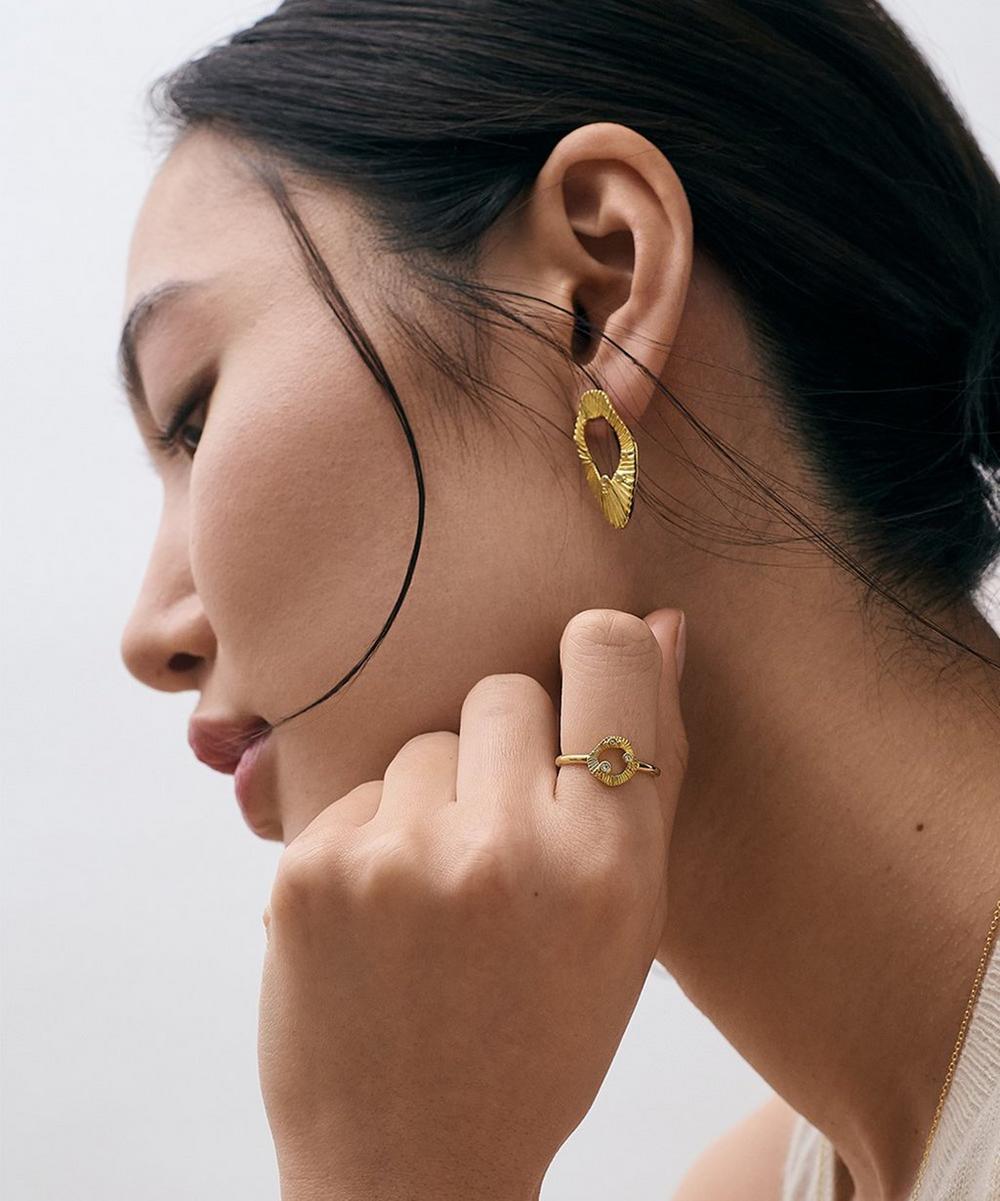 liberty london Astley Clarke 18ct Gold-Plated Vermeil Silver Raye Cut Out Ring