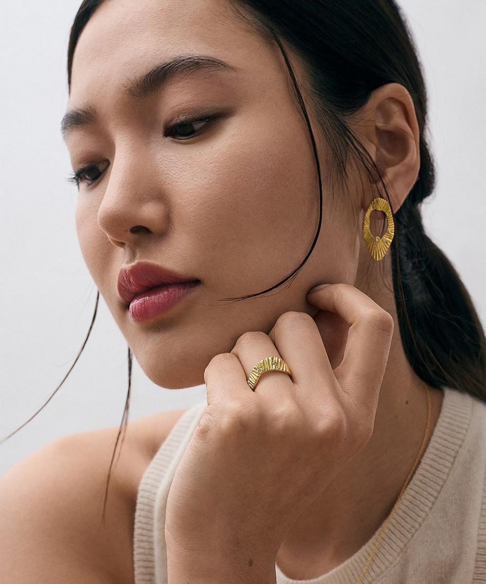 liberty london Astley Clarke 18ct Gold-Plated Vermeil Silver Raye Ring