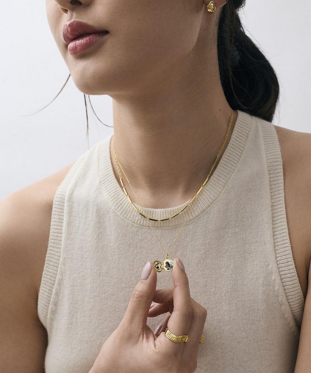 Liberty London Astley Clarke 18ct Gold-Plated Vermeil Silver Tiny Star Mini Biography Locket Necklace