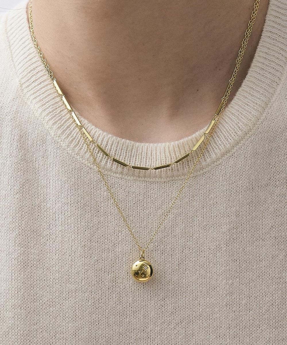 liberty london Astley Clarke 18ct Gold-Plated Vermeil Silver Tiny Star Mini Biography Locket Necklace
