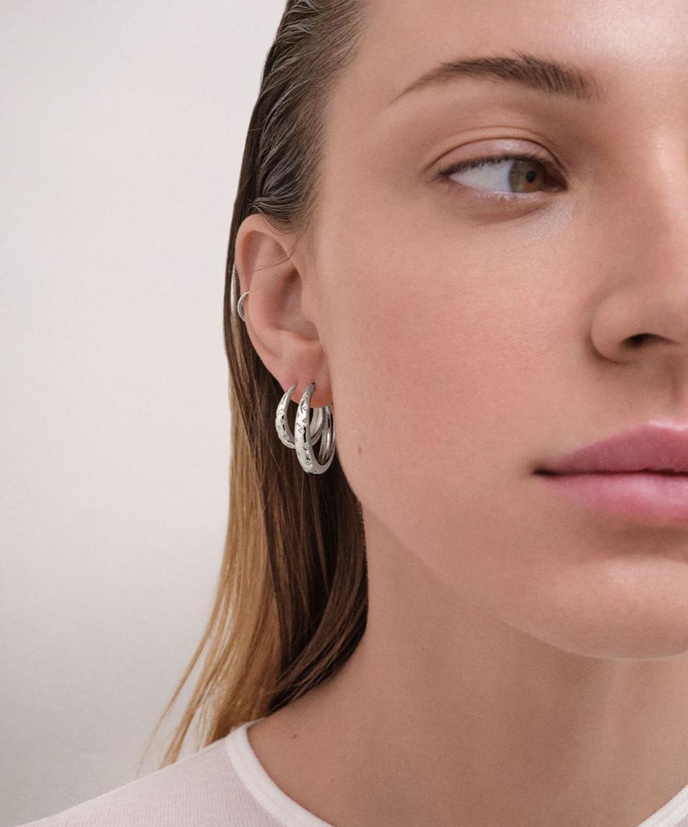 liberty london Astley Clarke Sterling Silver Maxi Tiny Star Hoop Earrings