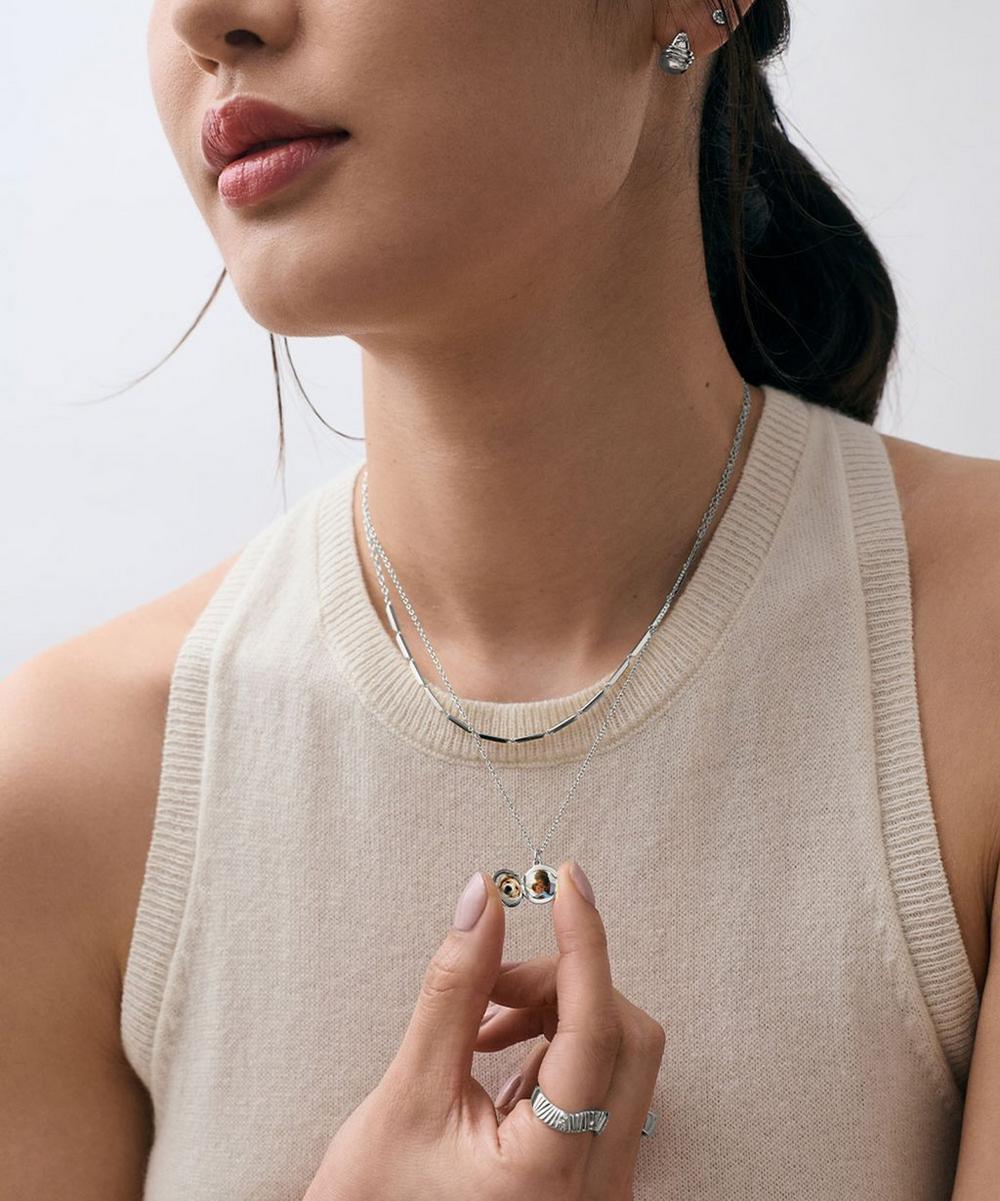 Liberty London Astley Clarke Sterling Silver Tiny Star Mini Biography Locket Necklace