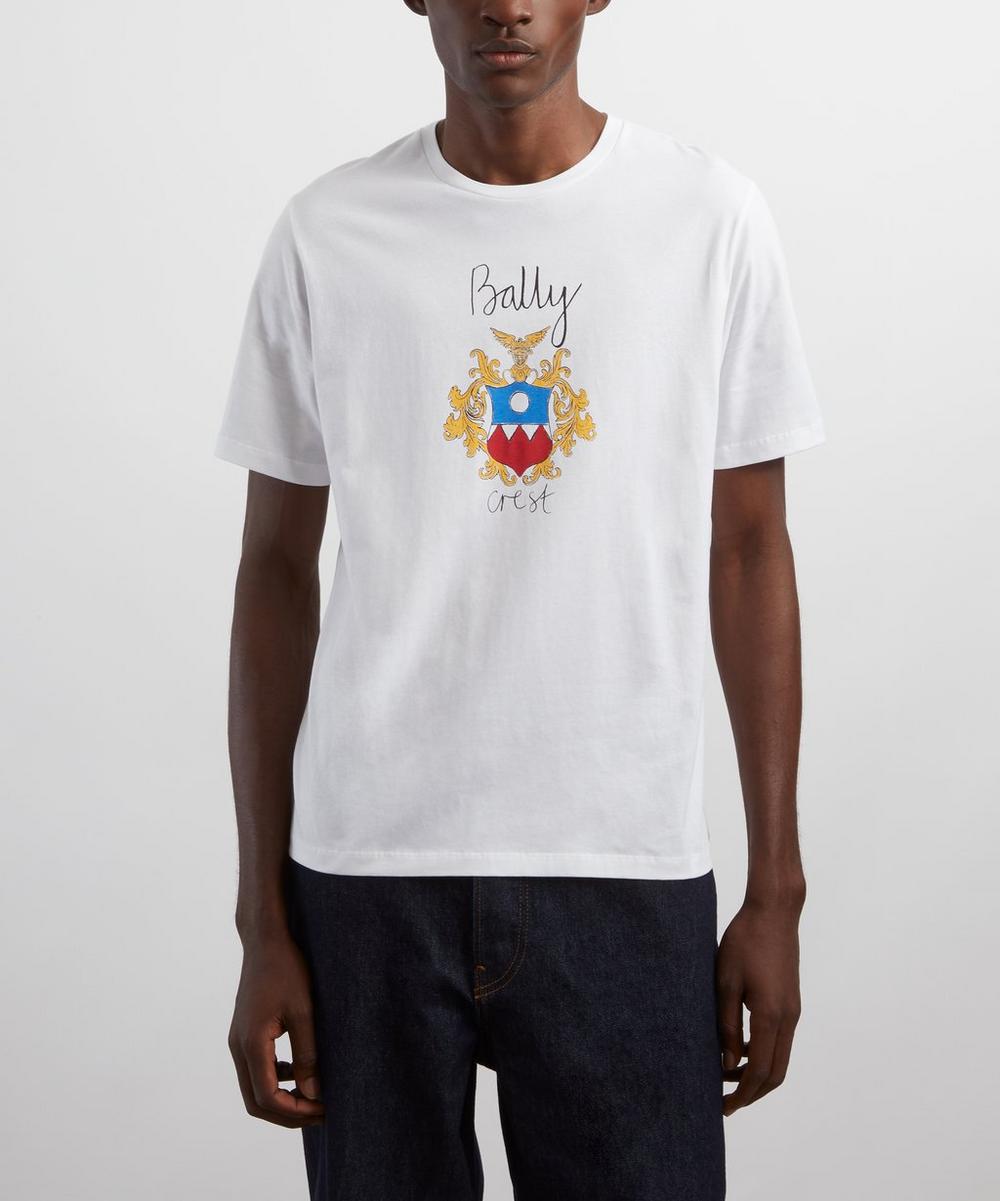 Liberty London Bally White Cotton Bally Crest T-Shirt