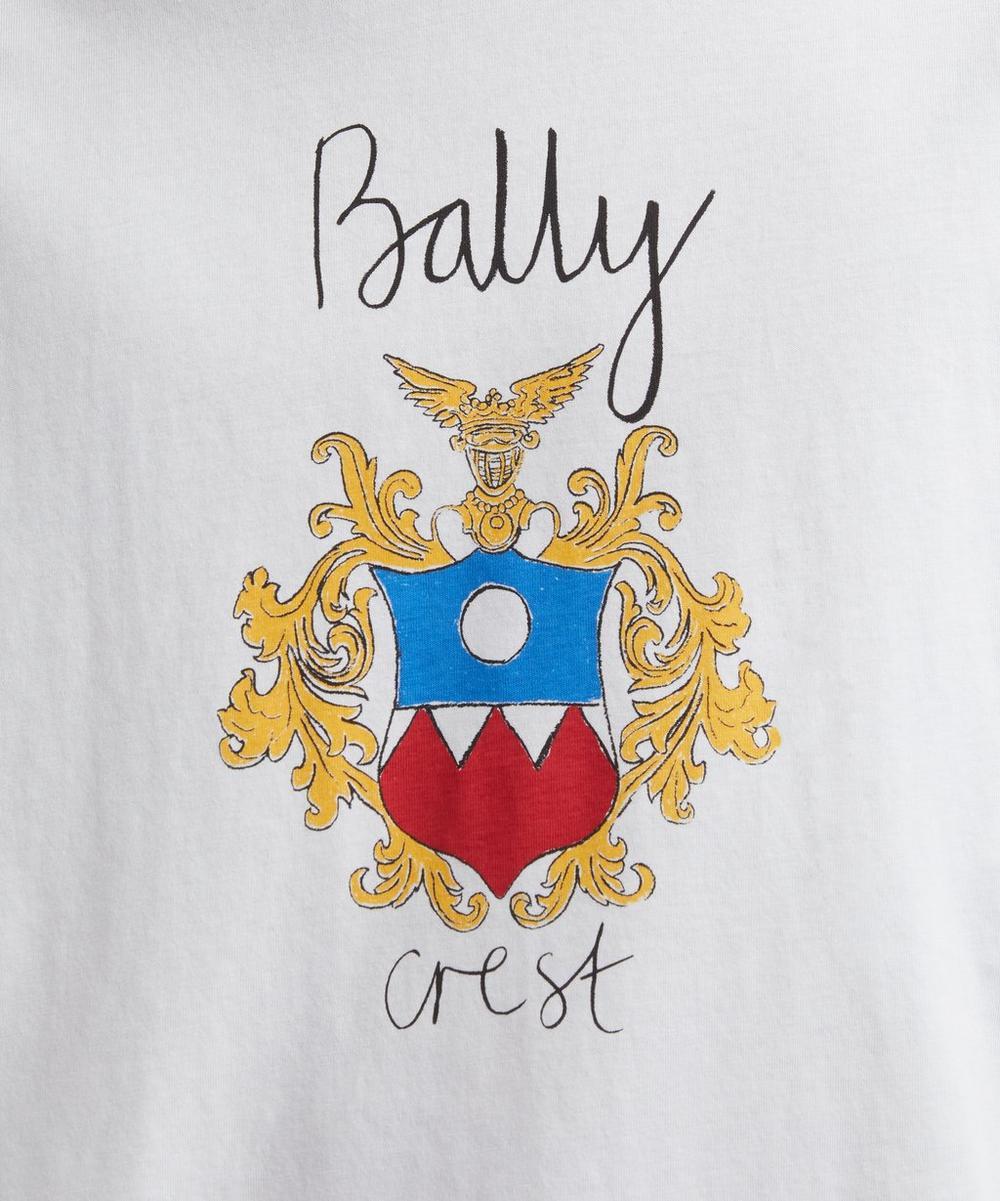 Liberty London Bally White Cotton Bally Crest T-Shirt