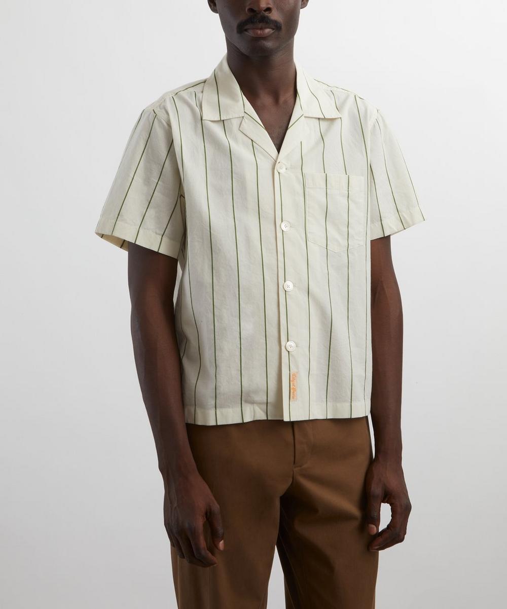 Liberty London Bode Celery Stripe Short-Sleeve Shirt