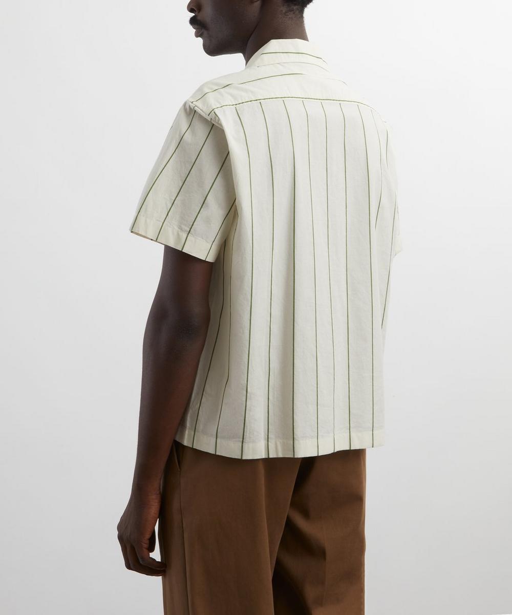 Liberty London Bode Celery Stripe Short-Sleeve Shirt