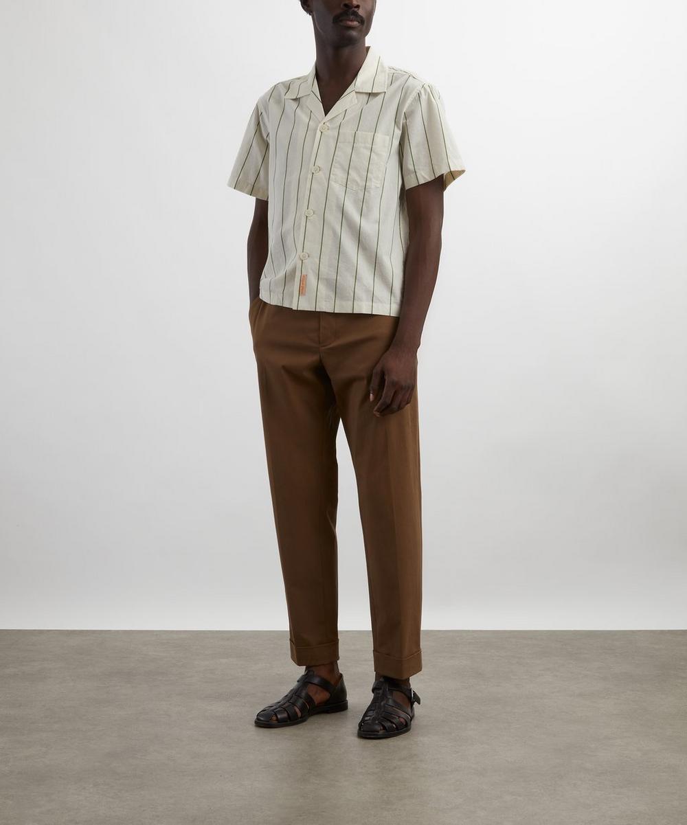 liberty london Bode Celery Stripe Short-Sleeve Shirt