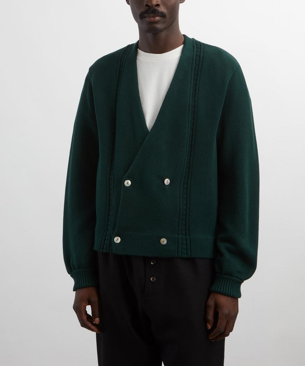 Liberty London Bode Dark Green Double-Breasted Cardigan