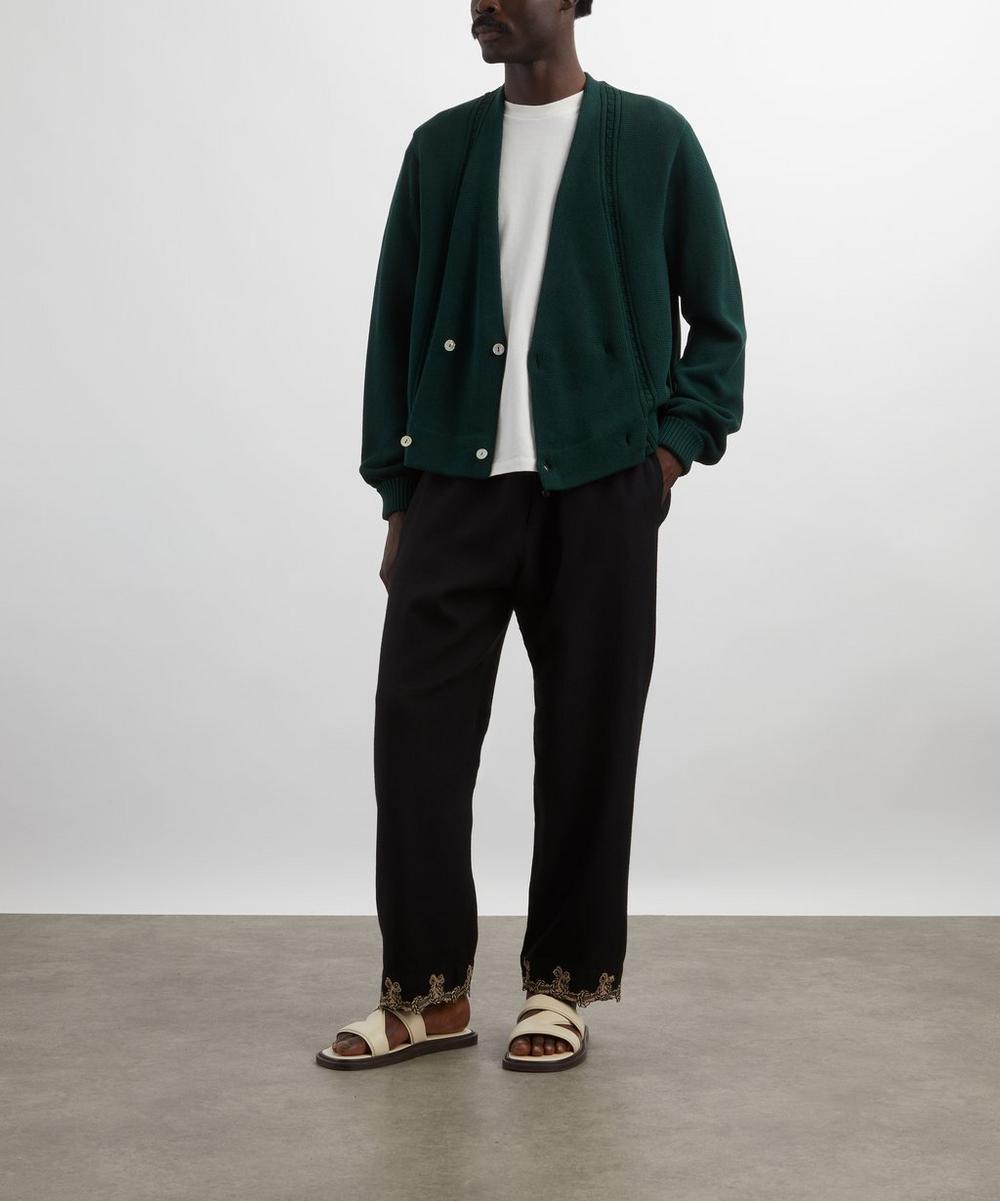 liberty london Bode Dark Green Double-Breasted Cardigan