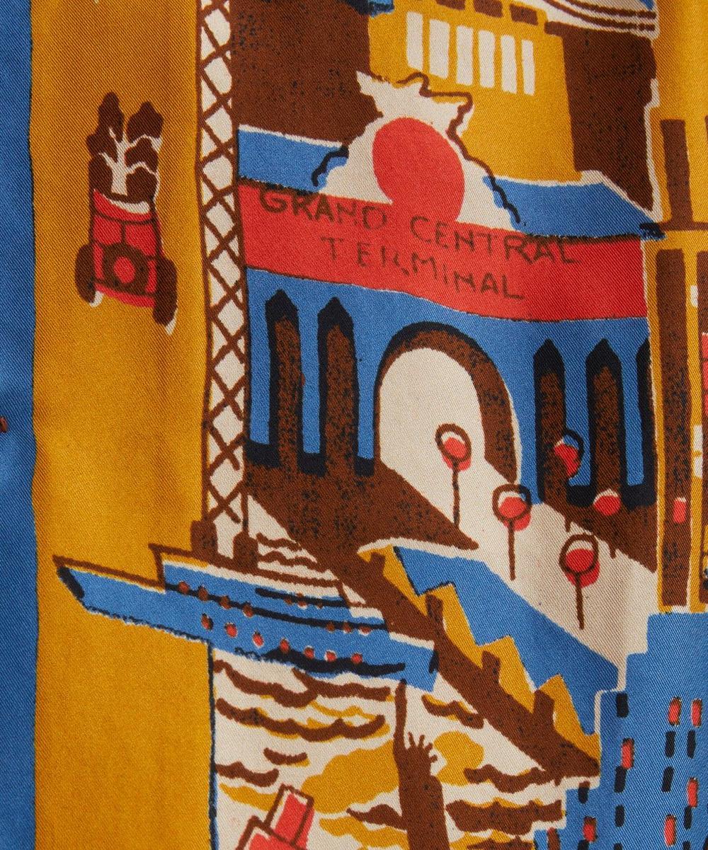 Liberty London Bode Manhattan Island Silk Short-Sleeve Shirt