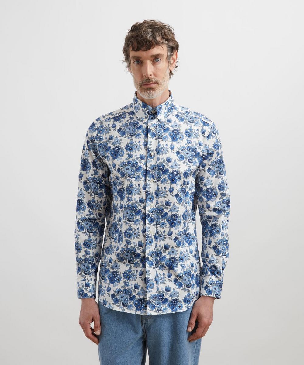 Liberty London Button-Down Regular Fit Cotton Shirt In Madeleine Anemone